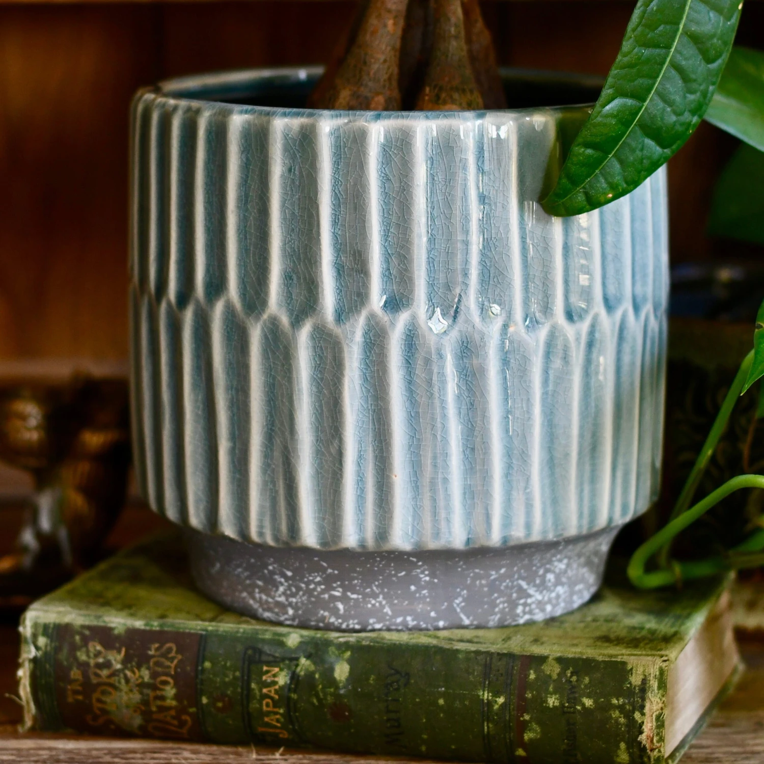 Premium Plant Pot | Onno Denim Ceramic Glaze Planter | 16cm Plant Pot 5 Premium Plant Pot | Onno Denim Ceramic Glaze Planter | 16cm Plant Pot - Image 5