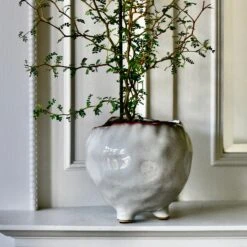 Japandi Ceramic Glaze Indoor Plant Pot (10cm Pot)