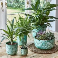 Reactive Glaze Planter (Emerald 13cm Plant Pot) -Verdant Haven Sales Store ERGP21 1 jpg