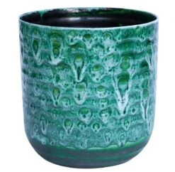 Reactive Glaze Planter | Ceramic Plant Pot | Emerald 18cm Plant Pot -Verdant Haven Sales Store ERGP25 9 164a5d6a 3fb7 4aa5 bfc4 5997cd9d446b