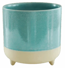 3 Leg Ceramic Reactive Glaze Indoor Plant Pot Mint Aqua (9cm Pot) -Verdant Haven Sales Store d JAMR8
